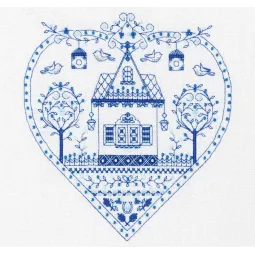 Cross stitch kit PANNA "Blue heart" PSO-1402
