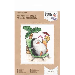 Siuvinėjimo rinkinys KLART "Penguin holiday" KL8-285 (D)