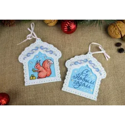 Kreuzstich-Set "Weihnachtshäuser, 2er-Set" ST-1079