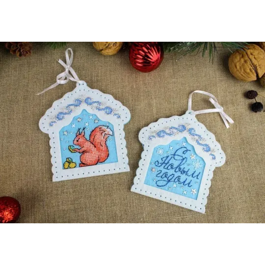 Kit de point de croix "Maisons de Noël, lot de 2 pièces" ST-1079