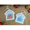 (S) Kit de point de croix "Maisons d'arbres de Noël, lot de 2 pcs" ST-1079
