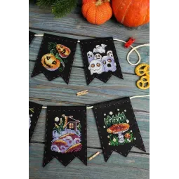 Cross stitch kit "Garland “Witchcraft stories” (7 flags)" ST-1078