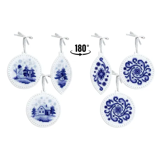 Kit de point de croix "Jouets du nouvel an n° 2. Lot de 3" ST-1073