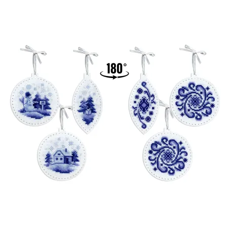 Kit de point de croix "Jouets du nouvel an n° 2. Lot de 3" ST-1073