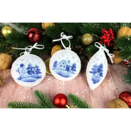 Набор для вышивания крестиком «Новогодние игрушки № 2. Набор из 3 шт.» ST-1073