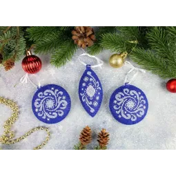 Набор для вышивания крестиком "Новогодние игрушки № 1. Набор из 3 шт." ST-1072