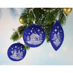 Набор для вышивания крестиком "Новогодние игрушки № 1. Набор из 3 шт." ST-1072