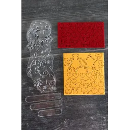 Kreuzstich-Set "Weihnachtsbaum mit Geschenken. Set mit 3 Szenen + Ständer" SR-945