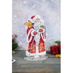 Набор для вышивания крестом "Дед Мороз с подставкой" SR-943