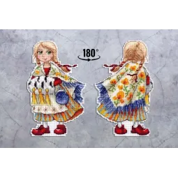 Kreuzstich-Set "Mädchen in roten Schuhen" SR-924