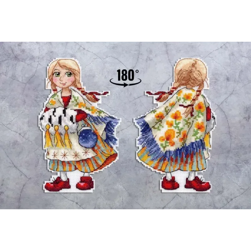 Kit de point de croix "Fille aux chaussures rouges" SR-924