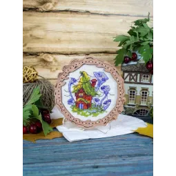 Вышивка крестом на деревянной основе "Миниатюра. Болотный дом" SO-105