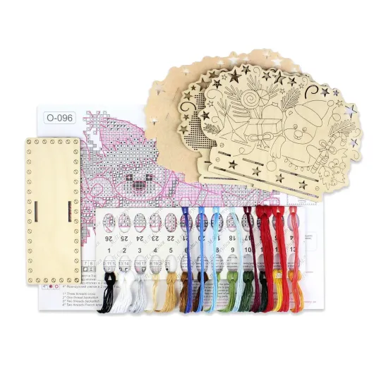 Вышивка крестиком на деревянной основе "Салфетница "Новый год наступает" SO-096