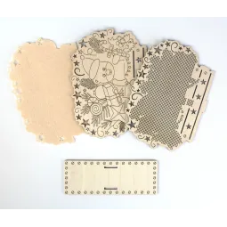 Вышивка крестиком на деревянной основе "Салфетница "Новый год наступает" SO-096