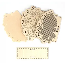 Вышивка крестом на деревянной основе Подставка под салфетки «Осенний букет» SO-091