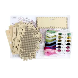 Kreuzstich auf Holzsockel "Serviettenhalter" "Blumenarrangement" SO-090