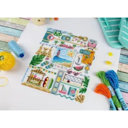 Набор для вышивания крестом "Сэмплер. На пляже" SNV-883