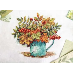 Набор для вышивания крестом «Алые гроздья рябины» SNV-878