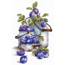 Kryželiu siuvinėjimo rinkinys "Garden plums" SNV-877