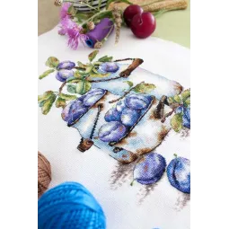 Kryželiu siuvinėjimo rinkinys "Garden plums" SNV-877