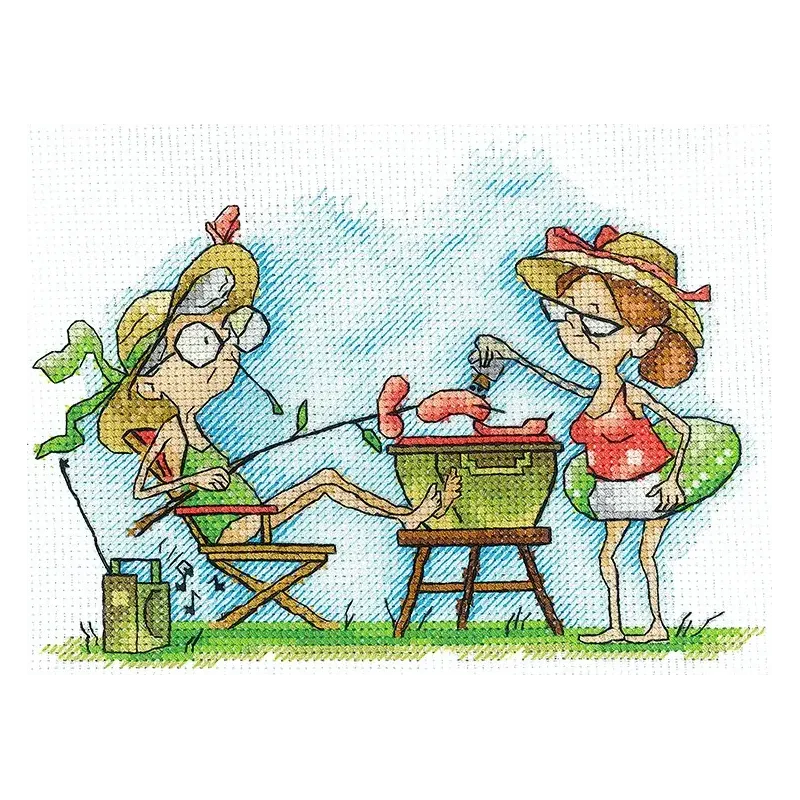 Cross stitch kit "Grannies on a picnic" SANB-21 (D)