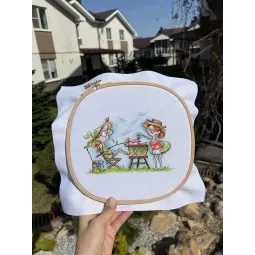 Kryželiu siuvinėjimo rinkinys "Močiutės iš pikniko" SANB-21