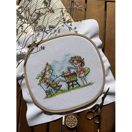 Cross stitch kit "Grannies on a picnic" SANB-21 (D)