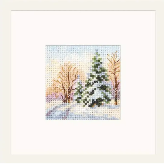 Kreuzstich-Set "Der Winter kam. Fichte unter dem Schnee" S0-237