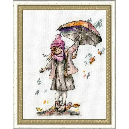 Pluie de set de pénégraphie de Needlecraft 16x11,5 cm s / m019