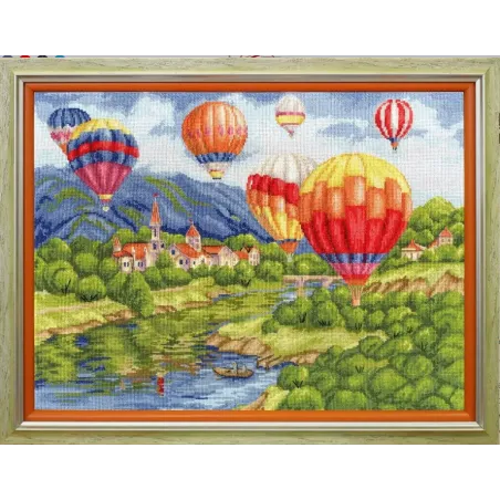 Needlecraft set Balloons over the castle 31.5x42.5 cm S/DL040