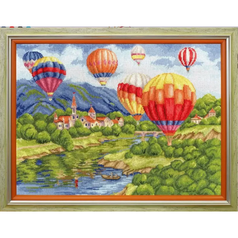 Needlecraft Set Luftballons über das Schloss 31,5 x 42,5 cm S/DL040