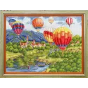 Needlecraft set Balloons over the castle 31.5x42.5 cm S/DL040