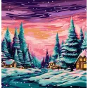 Piešimas pagal skaičius rinkinys „Žiemos kaimelis“ 40x50 cm W048 0125
