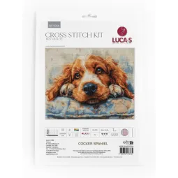 Kryželiu siuvinėjimo rinkinys "Cocker Spaniel" 32x25cm SBU5058