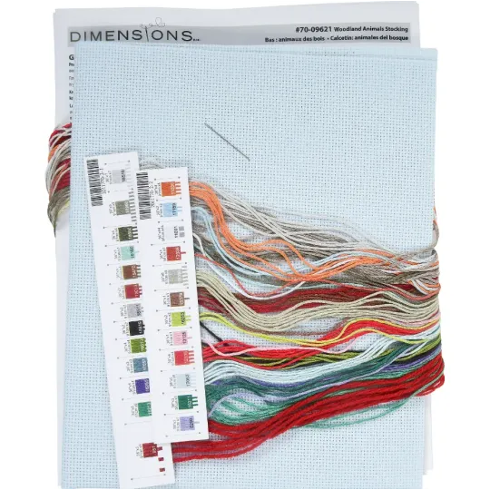 Kit de point de croix Bas de Noël Animaux de la forêt D70-09621