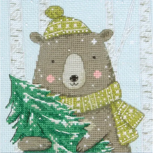 Kit de point de croix Bas de Noël Animaux de la forêt D70-09621