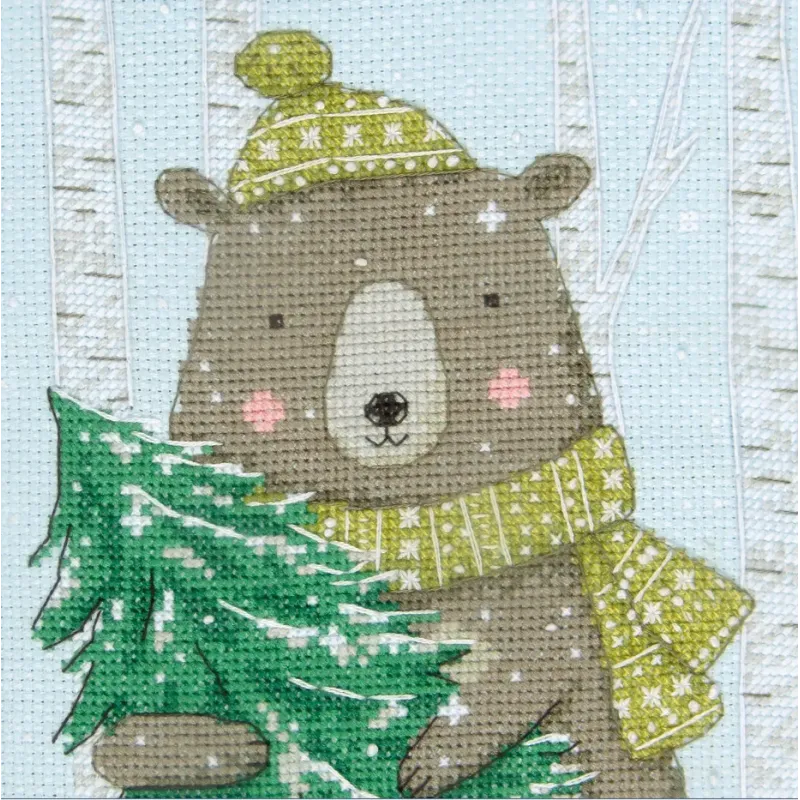 Kit de point de croix Bas de Noël Animaux de la forêt D70-09621