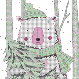 Kit de point de croix Bas de Noël Animaux de la forêt D70-09621