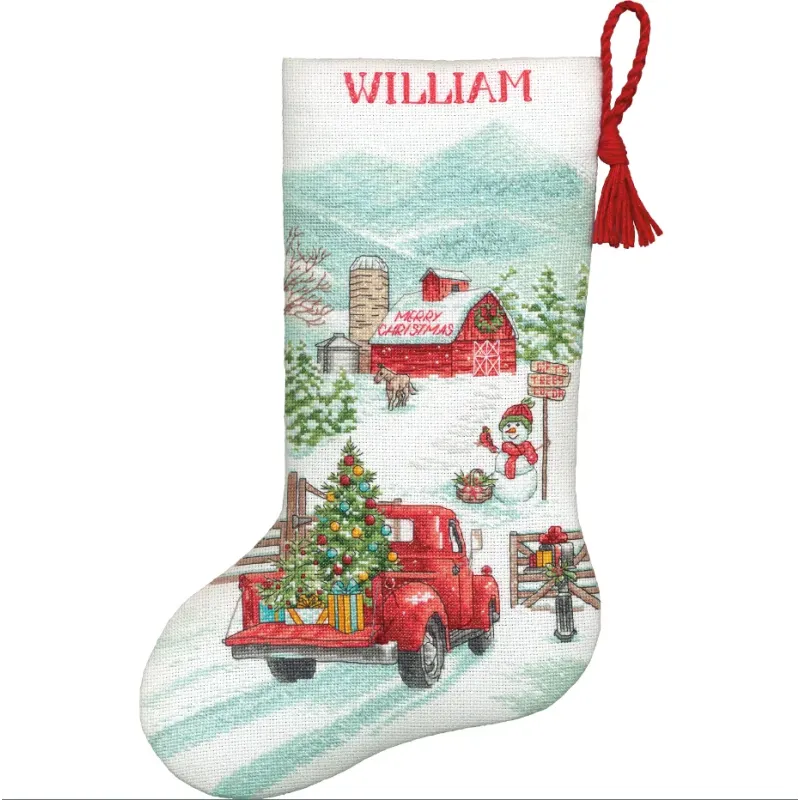 Cross Stitch Kit Holiday Farm Stocking D70-09619