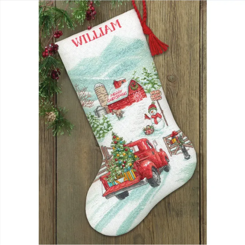 Cross Stitch Kit Holiday Farm Stocking D70-09619