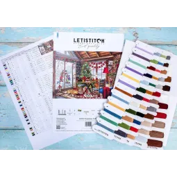 Kreuzstich-Set „Weihnachtshütte“ 43 x 29 cm SLETIL8105