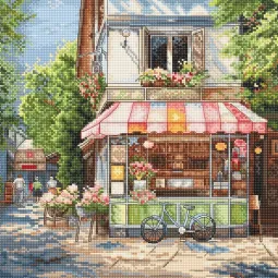 Kreuzstich-Set "Corner Shop" 24x24cm SLETIL8101