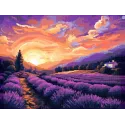 Diamantmalerei mit Keilrahmen "Lavendel im Sonnenuntergang" 30x40 cm VA806
