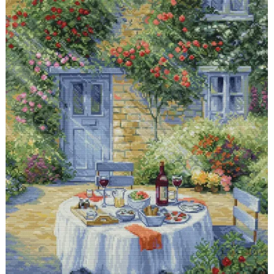 Kit de Point de Croix "Jardin Romantique" 31x32cm SBU5055