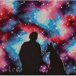 Cross stitch kit PANNA "Best friends in the Universe" PKS-7250