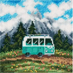 Cross stitch kit KLART "Travel on wheels" KL8-512