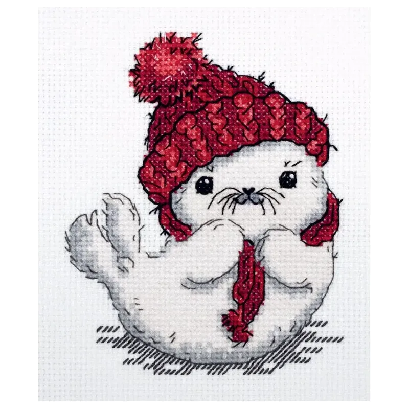 Kit de point de croix KLART "Phoque au chapeau" KL8-307