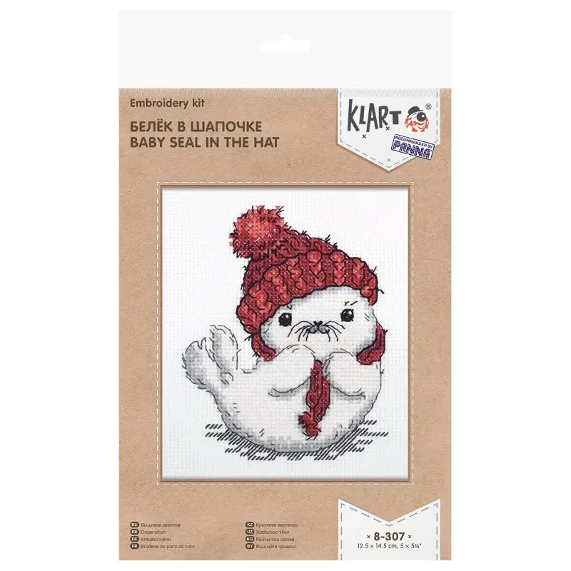 Kit de point de croix KLART "Phoque au chapeau" KL8-307