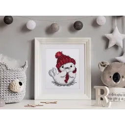 Cross stitch kit KLART "Seal in a hat" KL8-307 (D)