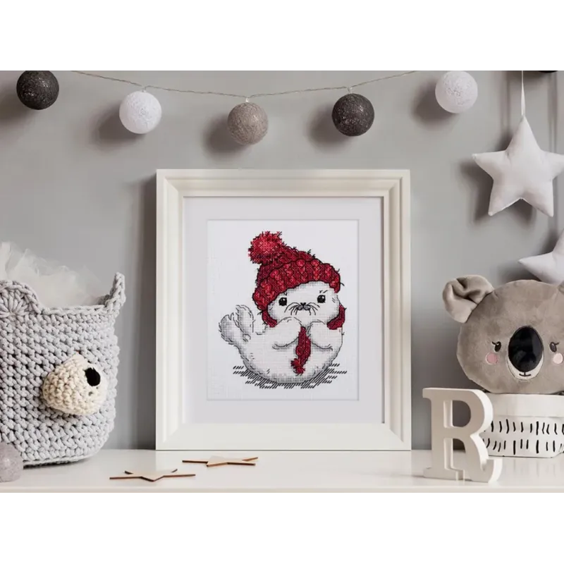 Cross stitch kit KLART "Seal in a hat" KL8-307 (D)
